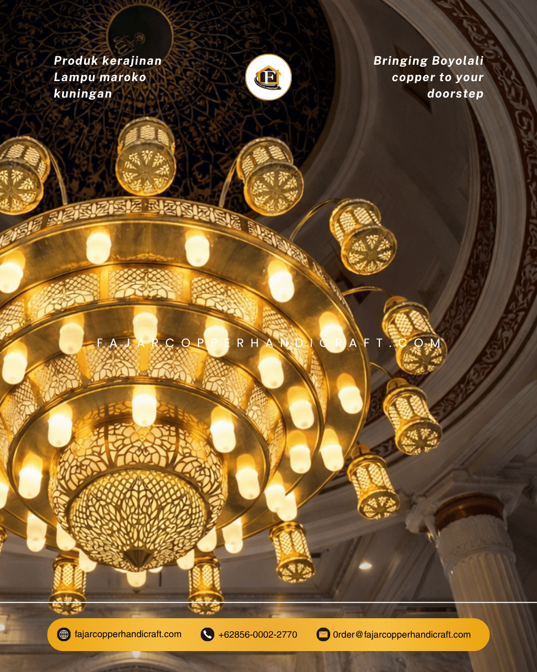 lampu maroko kuningan handmade