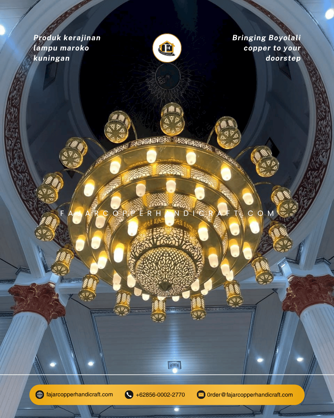 lampu kuningan dekorasi interior